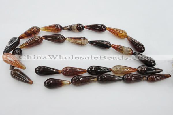CAG4122 15.5 inches 12*30mm teardrop dragon veins agate beads