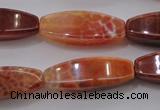 CAG4188 15.5 inches 10*30mm tetrahedron natural fire agate beads