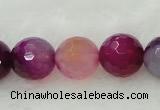 CAG419 15.5 inches 16mm faceted round agate beads Wholesale