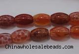 CAG4190 15.5 inches 8*12mm rice natural fire agate beads