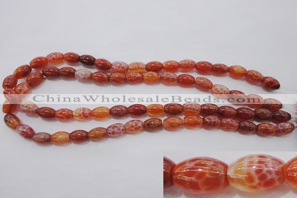 CAG4190 15.5 inches 8*12mm rice natural fire agate beads