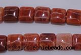 CAG4227 15.5 inches 10*10mm square natural fire agate beads