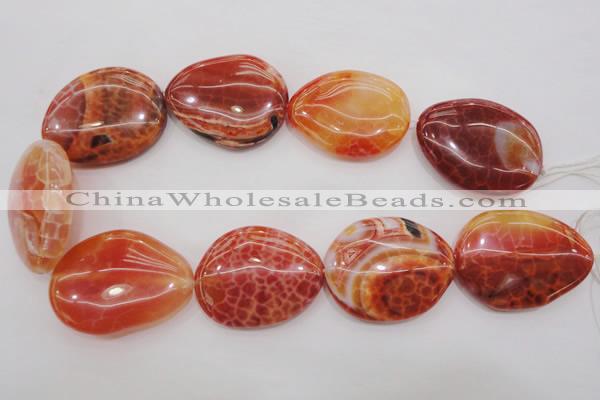 CAG4233 15.5 inches 28*40mm - 33*45mm freeform natural fire agate beads