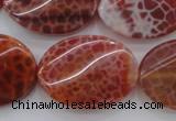 CAG4240 15.5 inches 22*30mm twisted oval natural fire agate beads