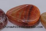 CAG4248 15.5 inches 30*40mm twisted flat teardrop natural fire agate beads