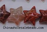 CAG4292 15.5 inches 20*22mm star natural fire agate beads