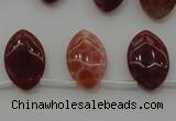 CAG4295 Top-drilled 12*18mm marquise natural fire agate beads