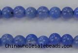 CAG4300 15.5 inches 4mm round dyed blue fire agate beads