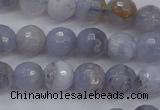 CAG4361 15.5 inches 6mm faceted round blue lace agate beads