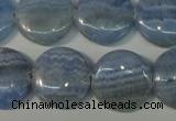 CAG4382 15.5 inches 20mm flat round dyed blue lace agate beads