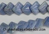 CAG4396 15.5 inches 12*12mm diamond dyed blue lace agate beads