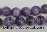 CAG4434 15.5 inches 12mm round dyed blue lace agate beads