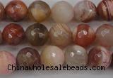 CAG4472 15.5 inches 8mm faceted round pink botswana agate beads