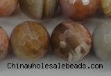 CAG4476 15.5 inches 16mm faceted round pink botswana agate beads