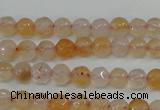 CAG4480 15.5 inches 4mm faceted round fire crackle agate beads