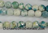 CAG4492 15.5 inches 8mm faceted round fire crackle agate beads