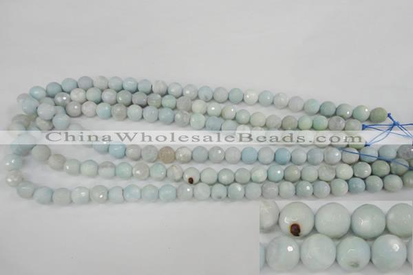 CAG4493 15.5 inches 8mm faceted round fire crackle agate beads