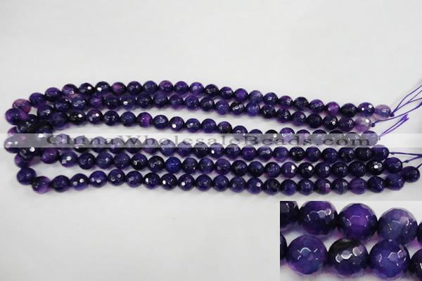 CAG4495 15.5 inches 8mm faceted round fire crackle agate beads