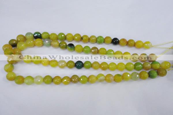 CAG4536 15.5 inches 10mm faceted round agate beads wholesale
