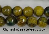 CAG4541 15.5 inches 12mm faceted round fire crackle agate beads