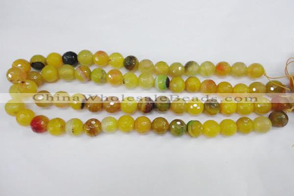 CAG4550 15.5 inches 12mm faceted round agate beads wholesale