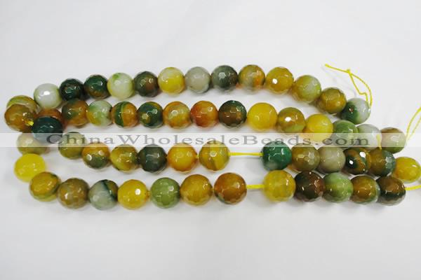 CAG4566 15.5 inches 14mm faceted round agate beads wholesale