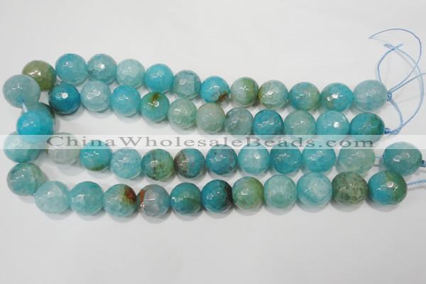 CAG4571 15.5 inches 16mm faceted round fire crackle agate beads