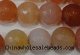 CAG4584 15.5 inches 16mm faceted round agate beads wholesale