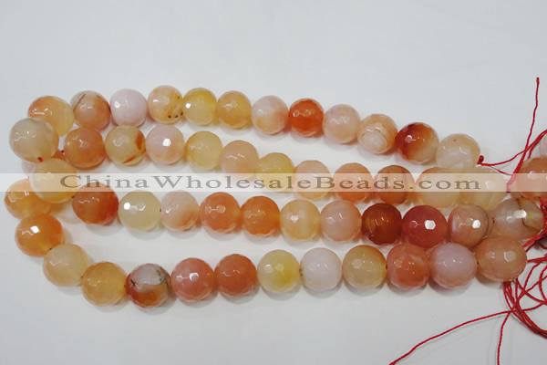 CAG4584 15.5 inches 16mm faceted round agate beads wholesale