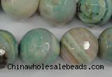 CAG4587 15.5 inches 18mm faceted round fire crackle agate beads