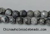 CAG4601 15.5 inches 4mm faceted round fire crackle agate beads