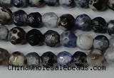 CAG4602 15.5 inches 4mm faceted round fire crackle agate beads