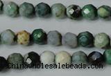 CAG4604 15.5 inches 4mm faceted round fire crackle agate beads