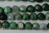 CAG4605 15.5 inches 4mm faceted round fire crackle agate beads
