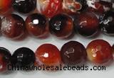 CAG4616 15.5 inches 6mm faceted round fire crackle agate beads