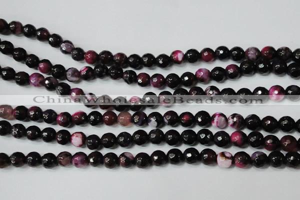 CAG4619 15.5 inches 6mm faceted round fire crackle agate beads