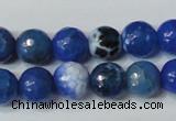 CAG4622 15.5 inches 6mm faceted round fire crackle agate beads