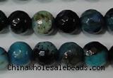 CAG4623 15.5 inches 6mm faceted round fire crackle agate beads