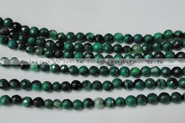 CAG4624 15.5 inches 6mm faceted round fire crackle agate beads