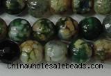 CAG4628 15.5 inches 6mm faceted round fire crackle agate beads