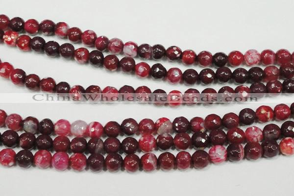CAG4636 15.5 inches 6mm faceted round fire crackle agate beads