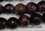 CAG4648 15.5 inches 8mm faceted round fire crackle agate beads