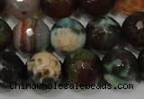 CAG4653 15.5 inches 8mm faceted round fire crackle agate beads