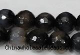 CAG4659 15.5 inches 8mm faceted round fire crackle agate beads