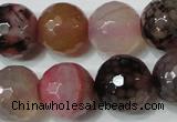 CAG4665 15.5 inches 10mm faceted round fire crackle agate beads