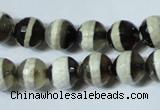 CAG4677 15.5 inches 10mm faceted round tibetan agate beads wholesale