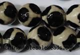 CAG4684 15.5 inches 16mm faceted round tibetan agate beads wholesale