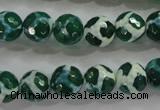 CAG4691 15.5 inches 10mm faceted round tibetan agate beads wholesale