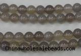 CAG4770 15 inches 6mm round grey agate beads wholesale