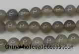 CAG4771 15 inches 8mm round grey agate beads wholesale